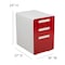 Flash Furniture Drawer File Cabinet, White/Red HZ-AP535-02-RED-WH-GG - alternate 5